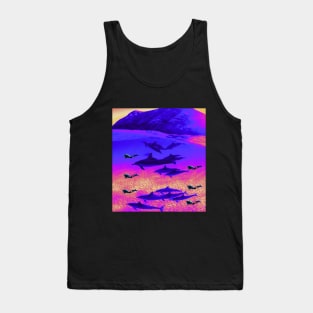 Colorful Swim With Dolphins Tank Top